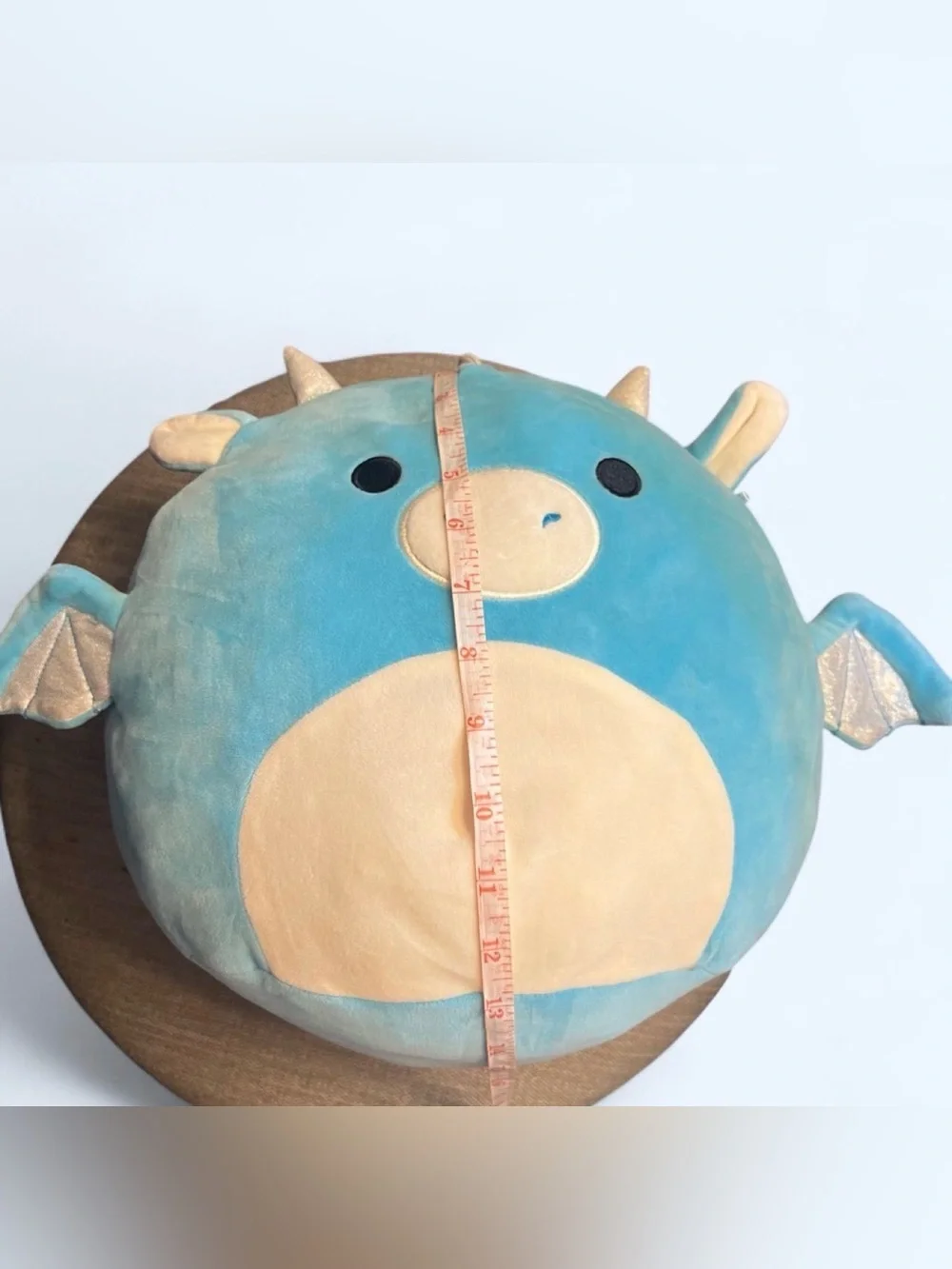 Squishmallows Light Blue and White Dragon Plush Pillow